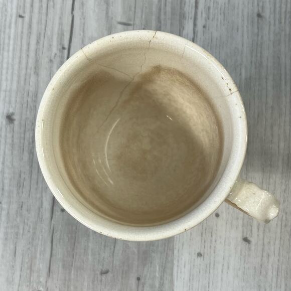 Vintage Brown Cream Red Floral Shaving Mug Cup Decor - Picture 5 of 10